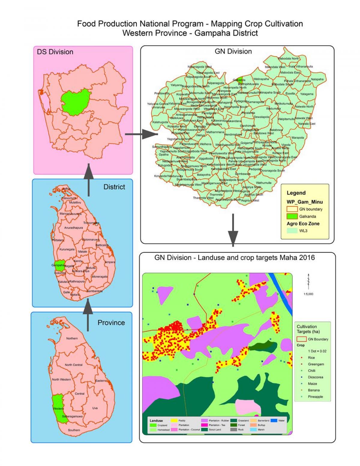 ramani ya gn mgawanyiko ramani Sri Lanka