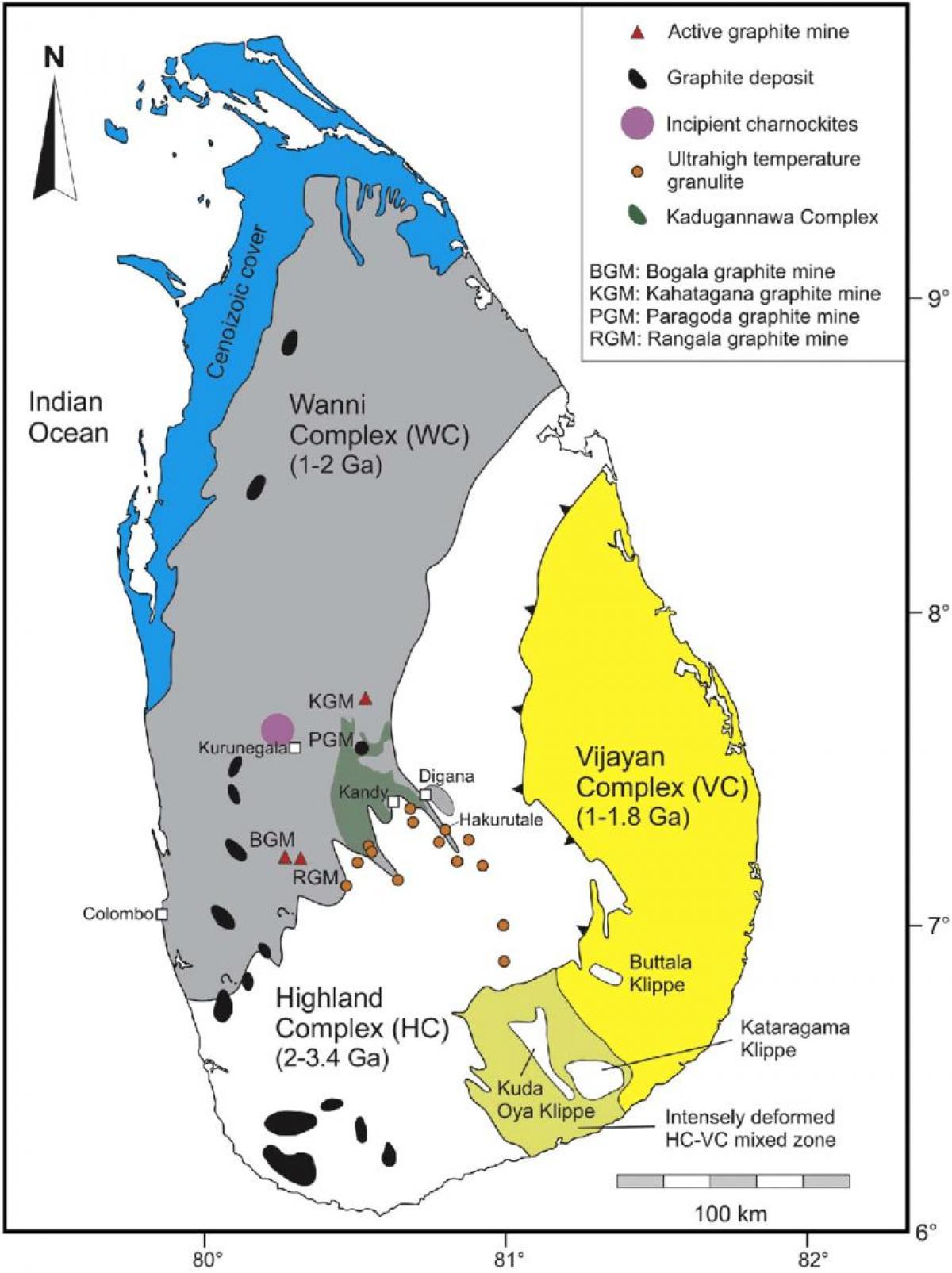 ramani ya madini katika Sri Lanka