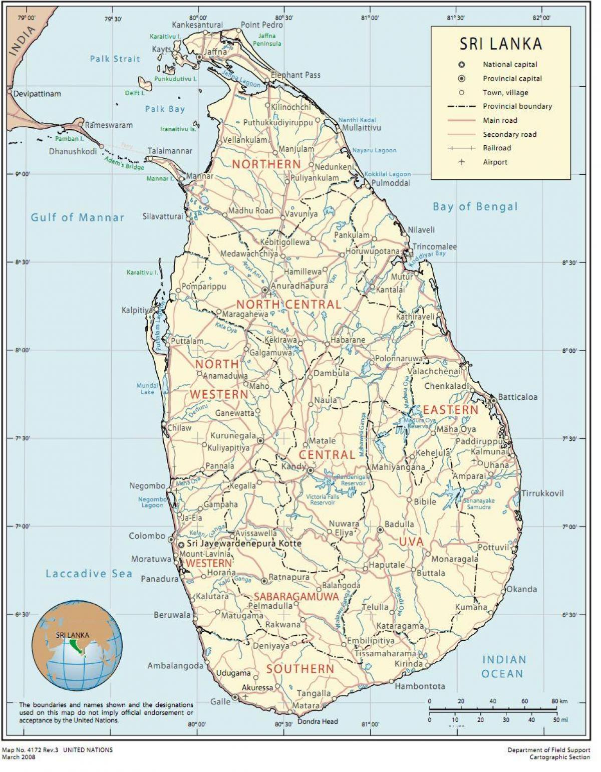 Sri Lanka mizizi ramani