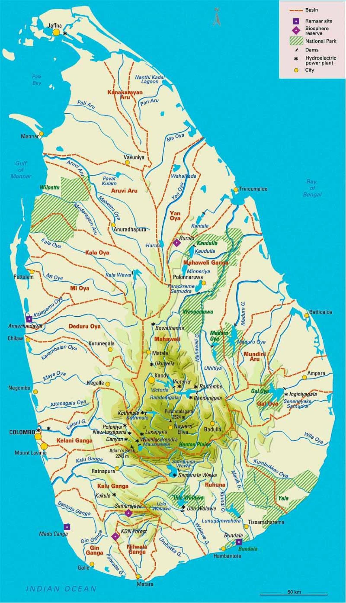 ramani ya Sri Lanka jiografia