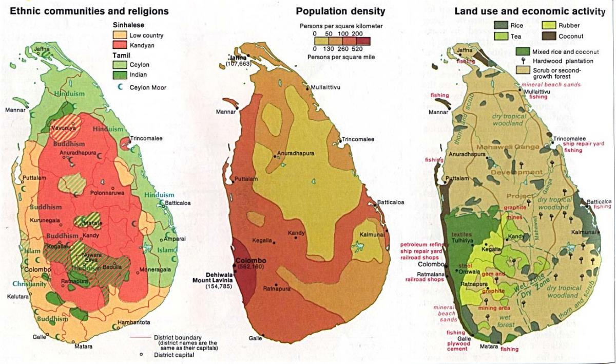 ramani ya Sri Lanka kilimo