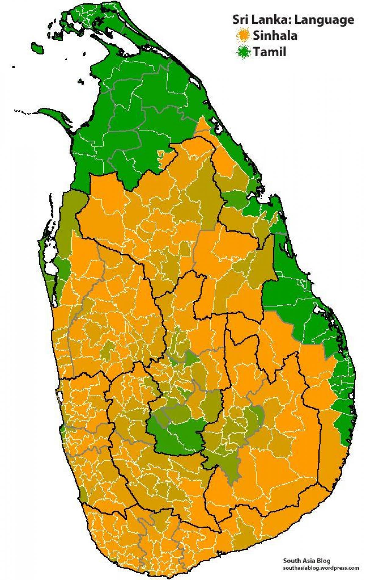 ramani ya Sri Lanka lugha