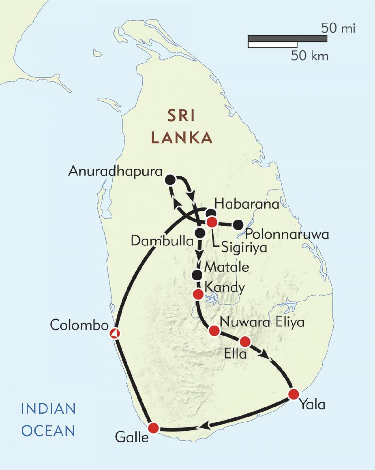 ramani ya Sri Lanka ratiba