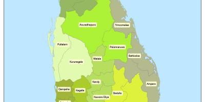 Wilaya katika Sri Lanka ramani