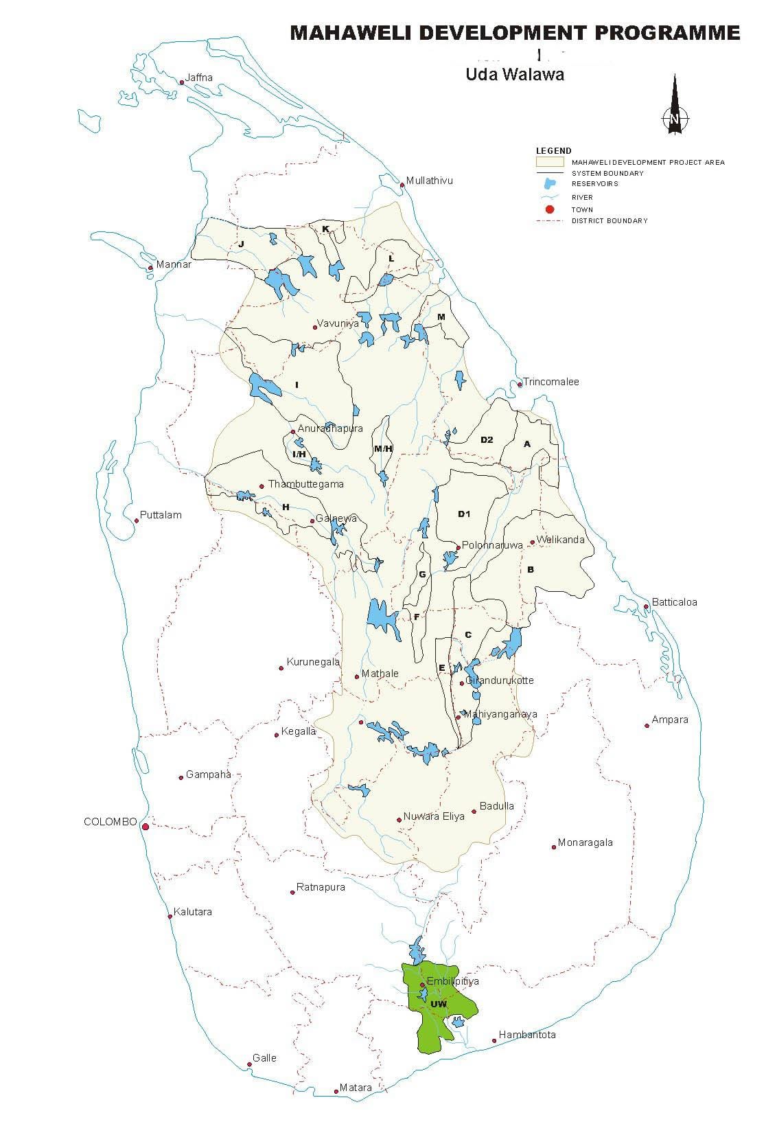 ramani ya mizinga katika Sri Lanka