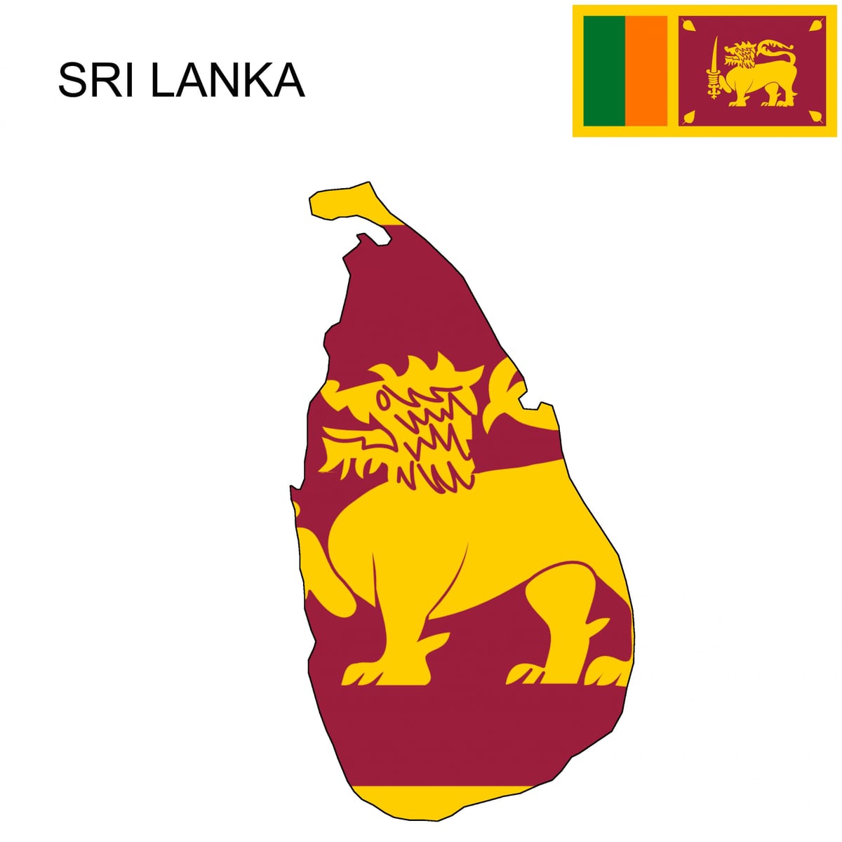 ramani ya Sri Lanka flag