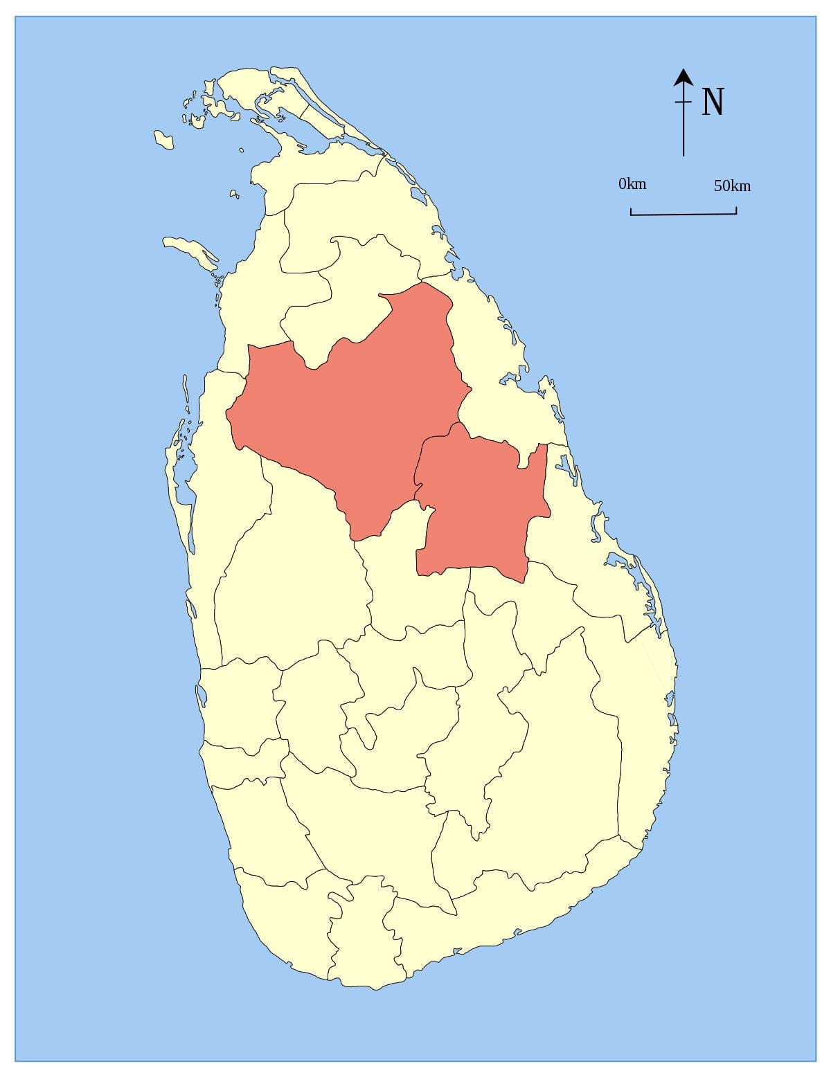 mkoa wa kati Sri Lanka ramani
