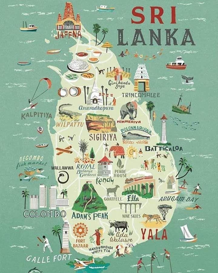 ramani ya Sri Lanka ramani bango