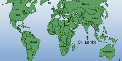 Ceylon eneo ramani ya dunia