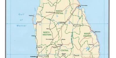 Ramani ya dunia mwisho wa Sri Lanka