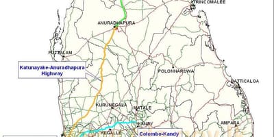 Barabara mpya ya ramani katika Sri Lanka