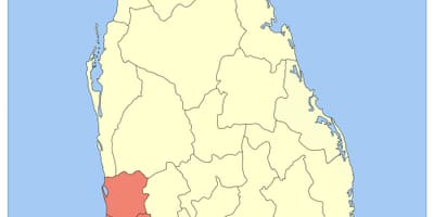 Ramani ya Sri Lanka mkoa wa magharibi