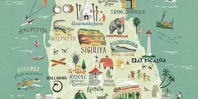 Ramani ya Sri Lanka ramani bango