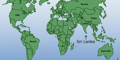 Dunia ramani kuonyesha Sri Lanka