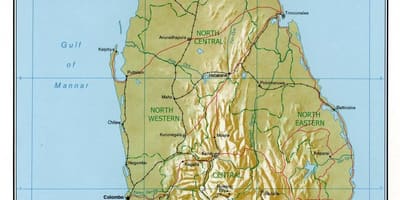 Ramani ya Sri Lanka kimwili