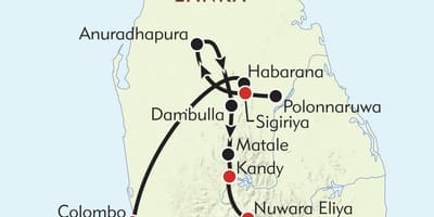 Ramani ya Sri Lanka ratiba