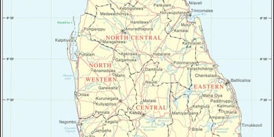 Viwanja vya ndege Sri Lanka ramani