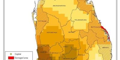 Ramani ya Sri Lanka wiani idadi ya watu